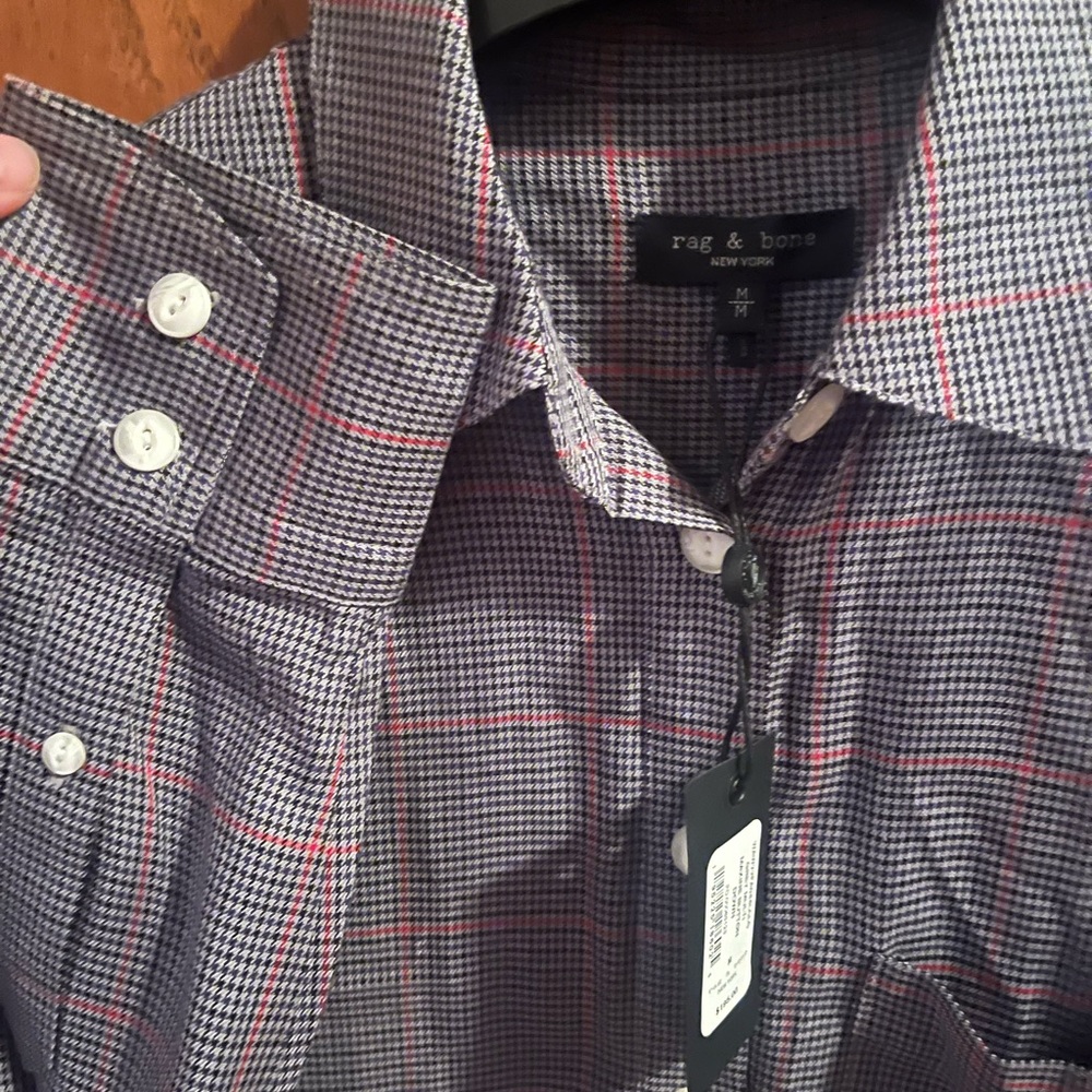Rag & Bone Women’s Checkered Shirt - Black and Red NWT